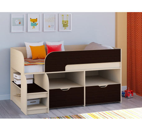 Кровать-чердак Астра-9.5 для мальчика, спальное место 160х80 см